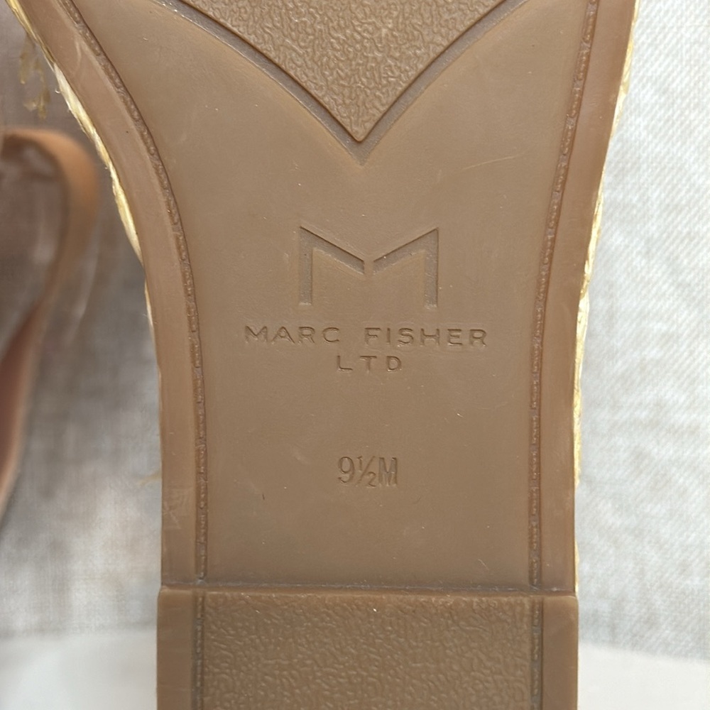 MARC FISHER NELLY PEACH SUEDE WOMENS  ANKLE STRAP ESPADRILLE WEDGES **NWT** - Picture 15 of 15